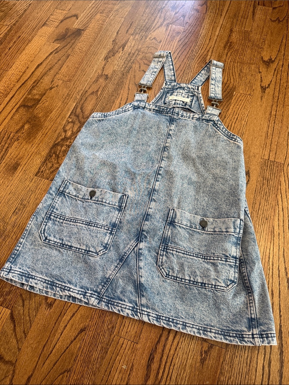 We The Free Light Wash Denim Overall Dress